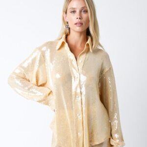 Olivaceous Peggy Sequin Shirt GOLD